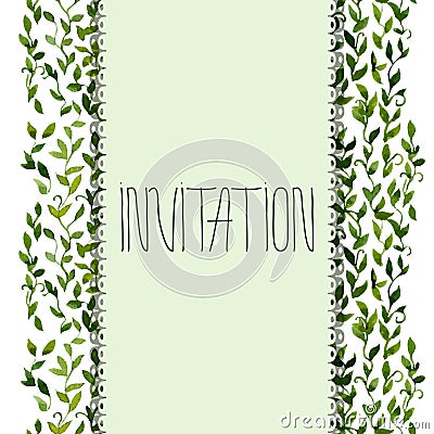 Foliar frame design for greeting card Vector Illustration