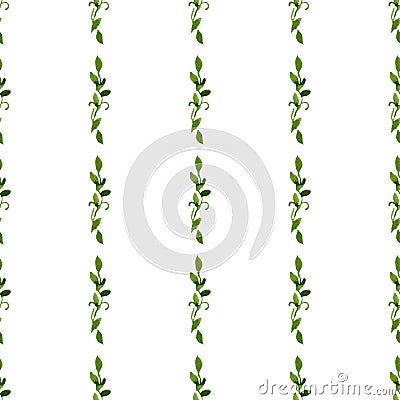 Foliar watercolor green seamless pattern Vector Illustration
