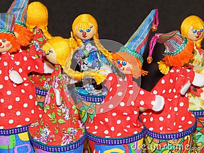 Folk crafts. Dolls. Stock Photo