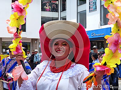 Folk dancer from Otavalo, Ecuador Editorial Stock Photo