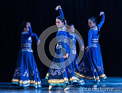 Herders in the grasslands 2- Mongolian dance-Graduation Show of Dance Department Editorial Stock Photo