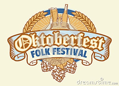 Folk Festival of Oktoberfest Design Vector Illustration