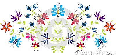 Folk floral pattern Vector Illustration