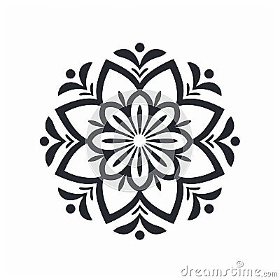 Folk-inspired Floral Icon: Minimalistic Symmetry In Guatemalan Art Stock Photo