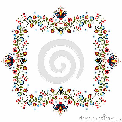 Folk Label Six Vector Illustration