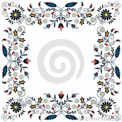 Folk Label Two Vector Illustration