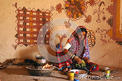 Folk Life in Gujarat Editorial Stock Photo
