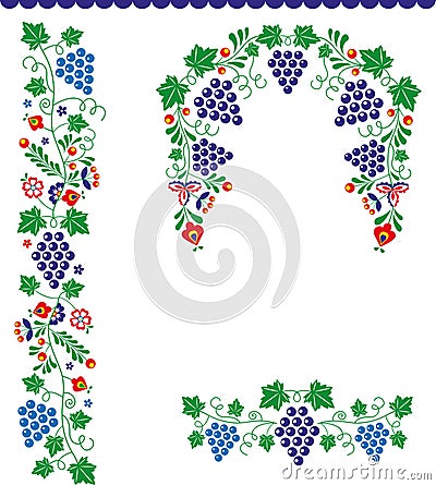 Moravian slovacko folk ornaments Vector Illustration