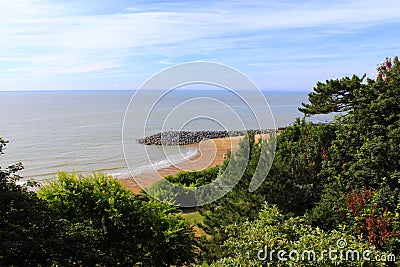 Folkestone Beach scenic view Kent UK Stock Photo