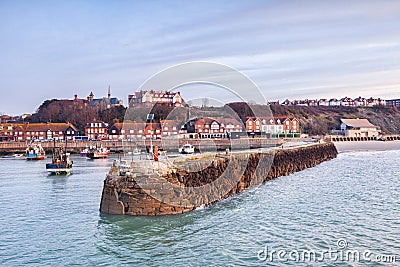 Folkestone Harbour and Jetty Stock Photo