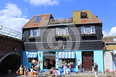 Folkestone Harbour shop England Editorial Stock Photo