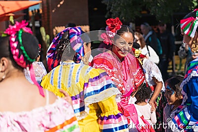 Folklore dance group performing traditional Mexican dances Editorial Stock Photo