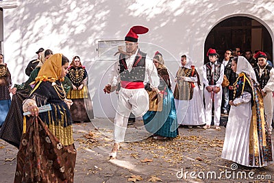 Folklore dance typical Ibiza Spain Editorial Stock Photo