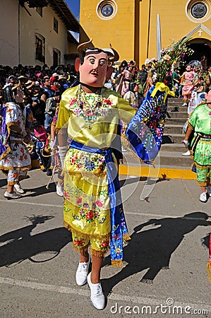 Folklore Dancer in Cajabamba, Peru Editorial Stock Photo