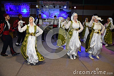 Traditional dance at the folklore festival Editorial Stock Photo