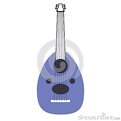 Folklore musical stringed Arabic instrument Vector Illustration