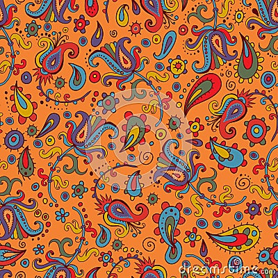 Folkloric seamless pattern Vector Illustration