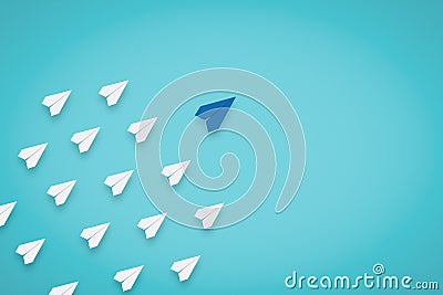 Follow The Leader. Leadership Concept With Paper Plane Stock Photo