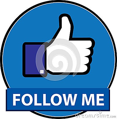 Follow me facebook button vector Editorial Stock Photo