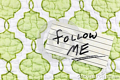 Follow me notice social media network trust journey believe Stock Photo