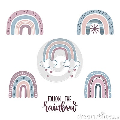 Follow the Rainbow Vector Illustration