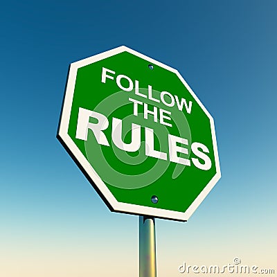 Follow the rules Stock Photo