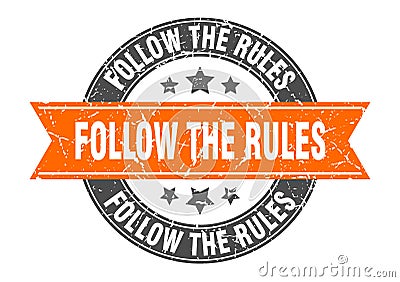 follow the rules stamp Vector Illustration