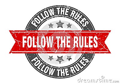 follow the rules stamp Vector Illustration