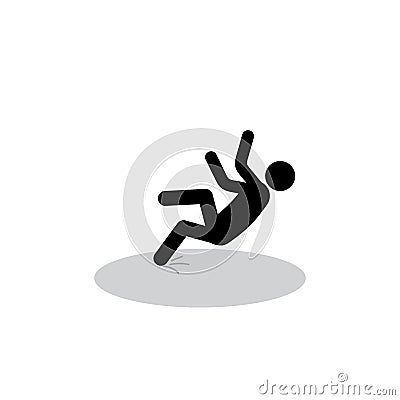 Follow the symbol with the figure of a falling person Vector Illustration