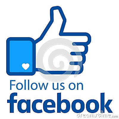 Follow us on facebook logo Vector Illustration