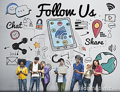 Follow us Follower Join us Social Media Concept Stock Photo