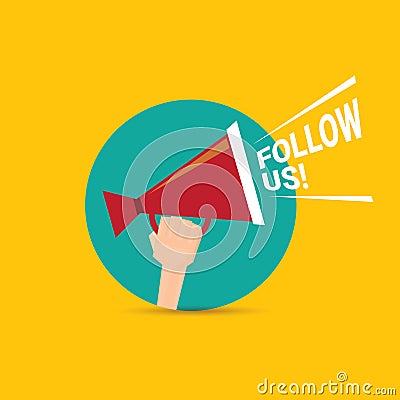 Follow us vector banner. Follow us concept Vector Illustration