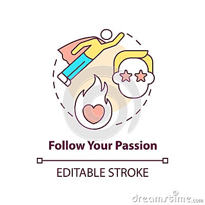 Follow your passion concept icon Vector Illustration