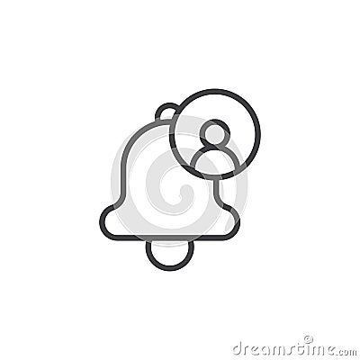 Follower notification line icon. linear style sign for mobile concept and web design Vector Illustration