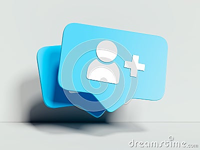 Follower symbol or icon on white background. 3d rendering. Social media concept. Stock Photo