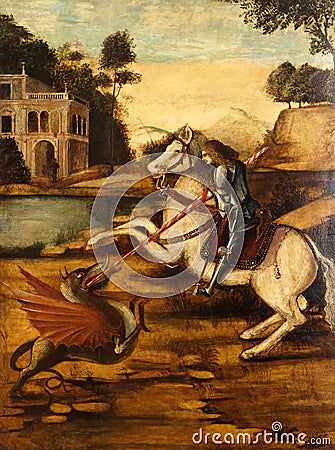 A follower of Vittore Carpaccio: Saint George Editorial Stock Photo