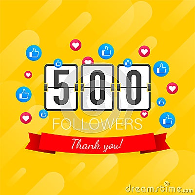 500 followers, Thank You, social sites post. Thank you followers congratulation card. Vector illustration Vector Illustration