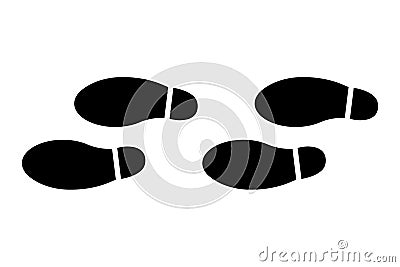 Following footsteps silhouette symbol on white background Stock Photo