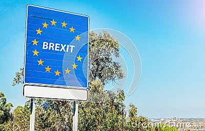 Following 2016 Referendum, UK is set to leave European Union on March 29, 2019 as part of Brexit, meaning Britain Exit - Stock Photo