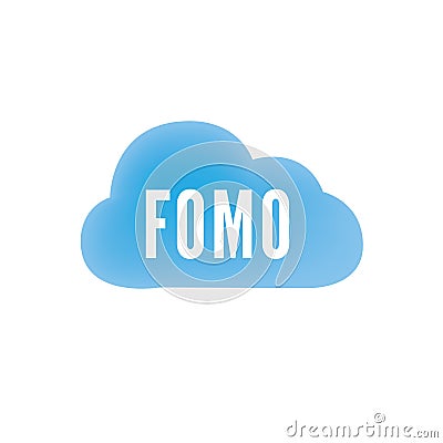 FOMO Icon - Fear of Missing Out Trendy Modern Acronym Vector Illustration