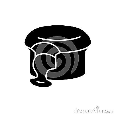 Fondant au Chocolat black glyph icon Vector Illustration