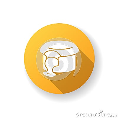 Fondant au Chocolat flat design long shadow glyph icon Vector Illustration