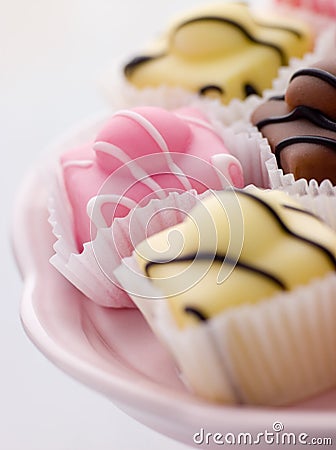 Fondant Fancy Cakes Stock Photo