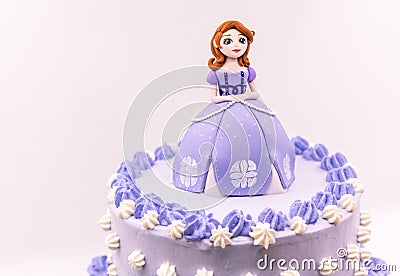 Fondant girl doll princess cake Stock Photo