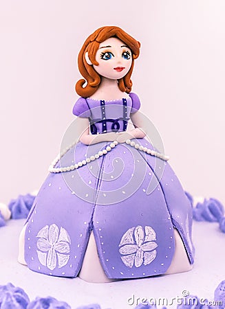 Fondant girl doll princess cake Stock Photo