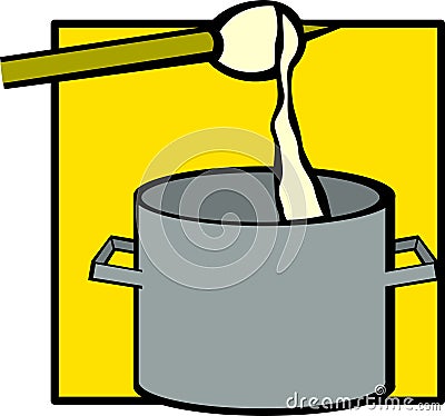fondue cheese pot vector illustration Vector Illustration
