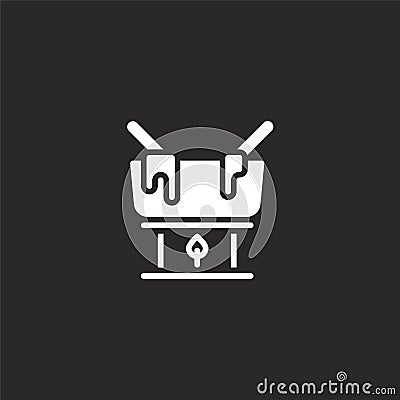 fondue icon. Filled fondue icon for website design and mobile, app development. fondue icon from filled cheese collection isolated Vector Illustration