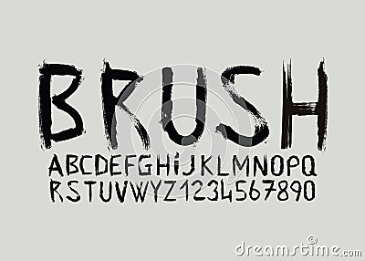 Font alphabet brush stroke paint effect vector Vector Illustration