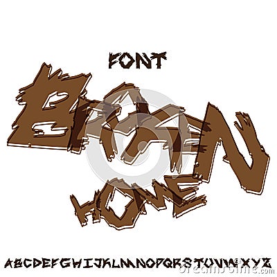 Font broken home Vector Illustration