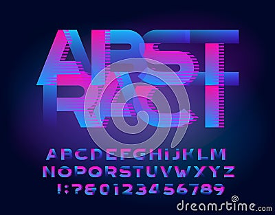 Abstract alphabet typescript. Modern letters and numbers. Stock vector alphabet for your typography design. Vector Illustration